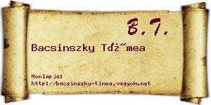 Bacsinszky Tímea névjegykártya